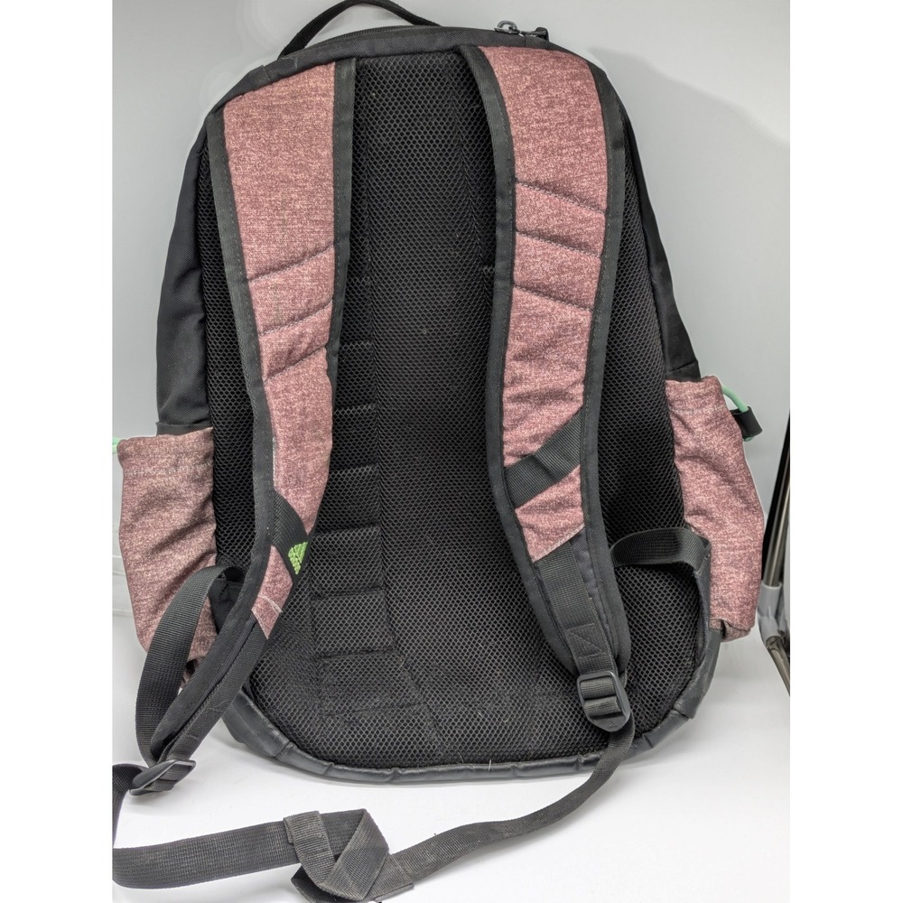 adidas Backpack Heather Burgundy Black Laptop School Travel Book Bag 20x12x8 - Picture 2 of 15